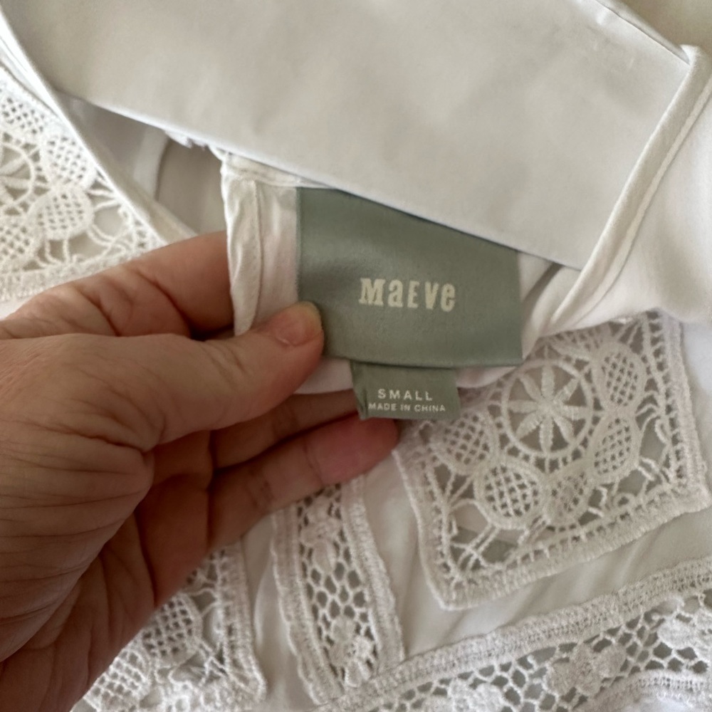 Anthropologie maeve Melina lace eyelet white blouse /small/ - Picture 6 of 6